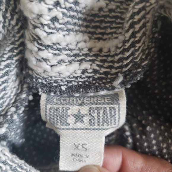 CONVERSE One Star Cowl Neck Pullover Sweater Side Zip SZ XS - Picture 12 of 14